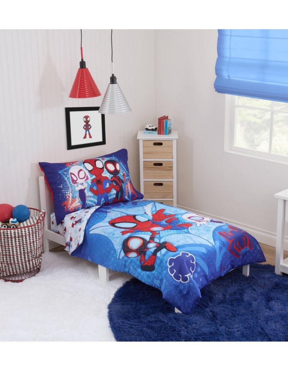 Disney Marvel spidey and amazing friends 4 piece toddler bed set